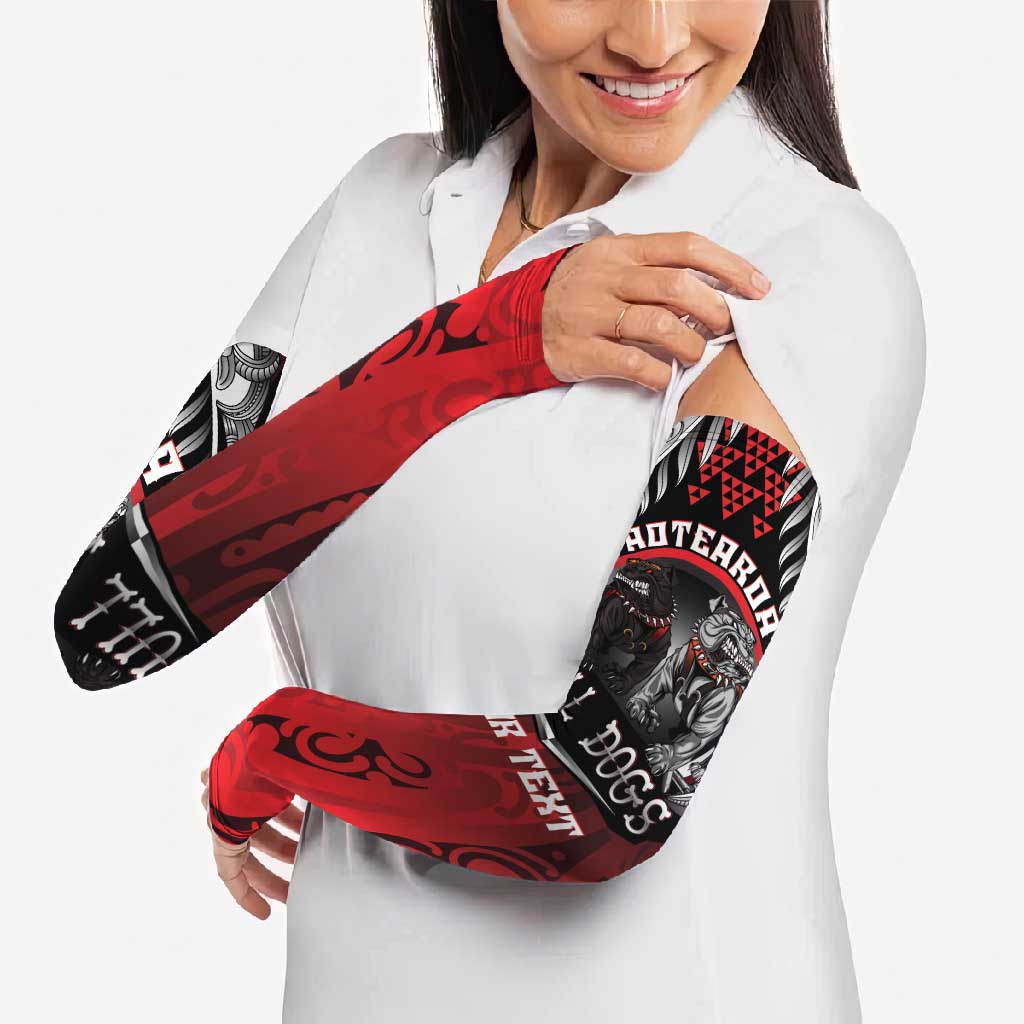 Aotearoa Bulldog Personalised Arm Sleeves Maori Kowhaiwhai Motif - Aussie Hoodie