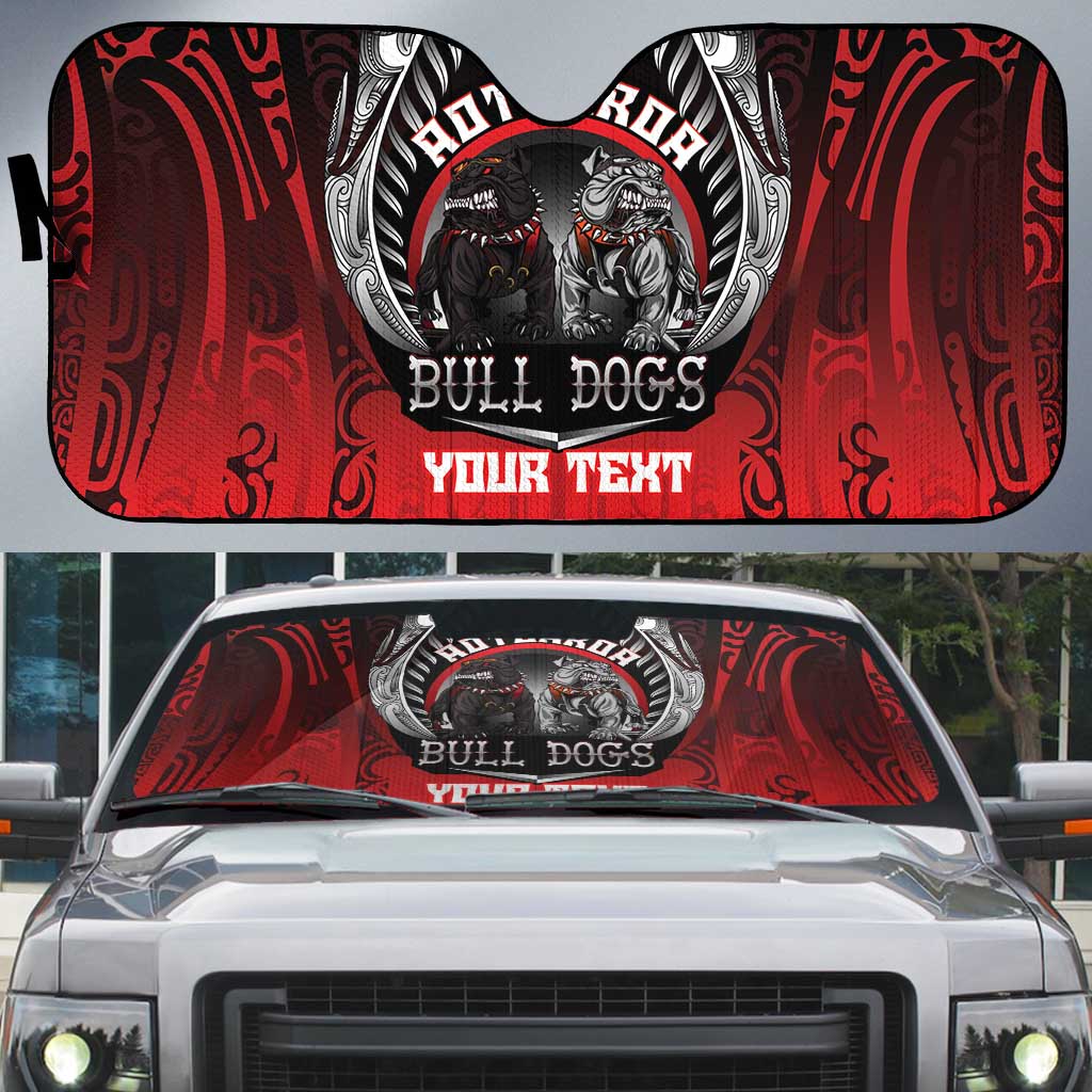 Aotearoa Bulldog Personalised Auto Sun Shade Maori Kowhaiwhai Motif - Aussie Hoodie