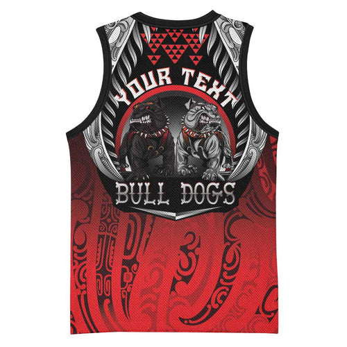 Aotearoa Bulldog Personalised Basketball Jersey Maori Kowhaiwhai Motif - Aussie Hoodie