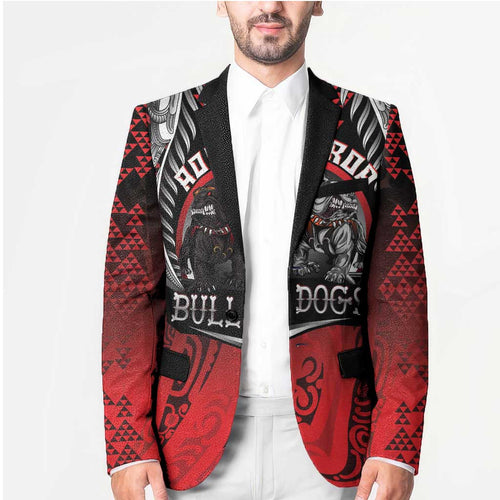 Aotearoa Bulldog Personalised Blazer Maori Kowhaiwhai Motif - Aussie Hoodie