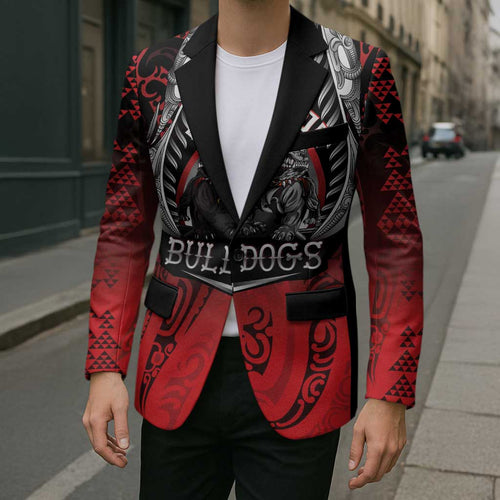 Aotearoa Bulldog Personalised Blazer Maori Kowhaiwhai Motif - Aussie Hoodie