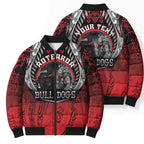 Aotearoa Bulldog Personalised Bomber Puffer Jacket Maori Kowhaiwhai Motif - Aussie Hoodie