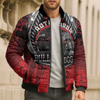 Aotearoa Bulldog Personalised Bomber Puffer Jacket Maori Kowhaiwhai Motif - Aussie Hoodie