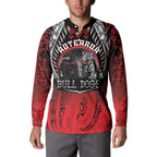 Aotearoa Bulldog Personalised Button Sweatshirt Maori Kowhaiwhai Motif