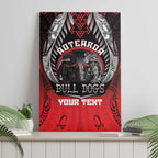 Aotearoa Bulldog Personalised Canvas Wall Art Maori Kowhaiwhai Motif