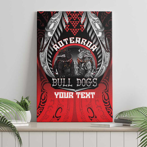 Aotearoa Bulldog Personalised Canvas Wall Art Maori Kowhaiwhai Motif