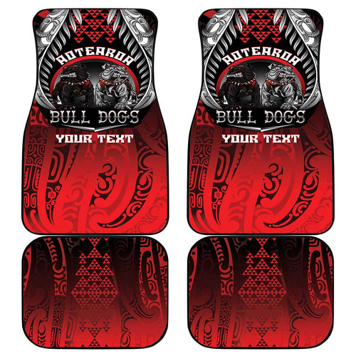Aotearoa Bulldog Personalised Car Mats Maori Kowhaiwhai Motif
