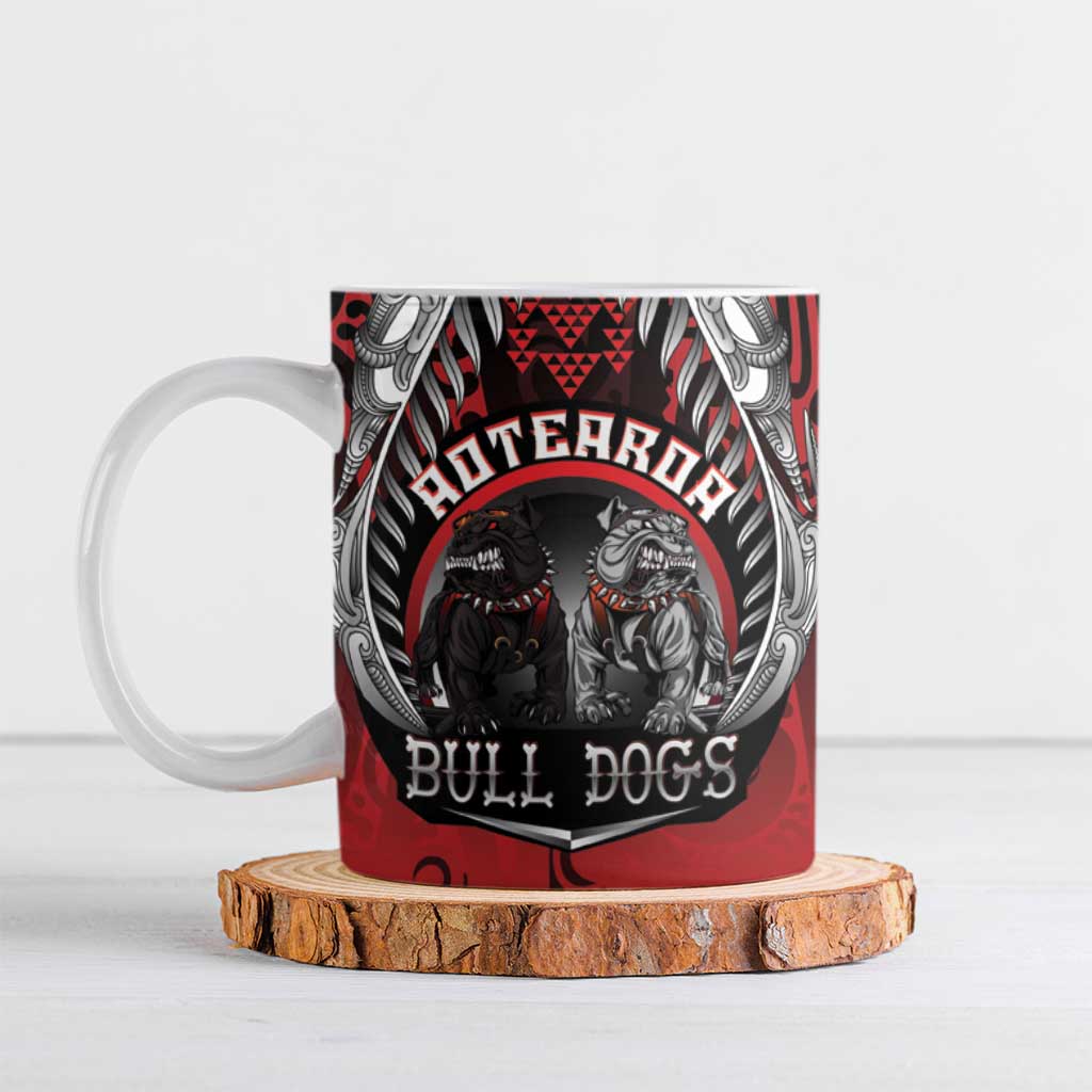 Aotearoa Bulldog Personalised Ceramic Mug Maori Kowhaiwhai Motif - Aussie Hoodie