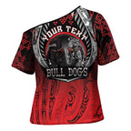 Aotearoa Bulldog Personalised Cross Shoulder Shirt Maori Kowhaiwhai Motif - Aussie Hoodie