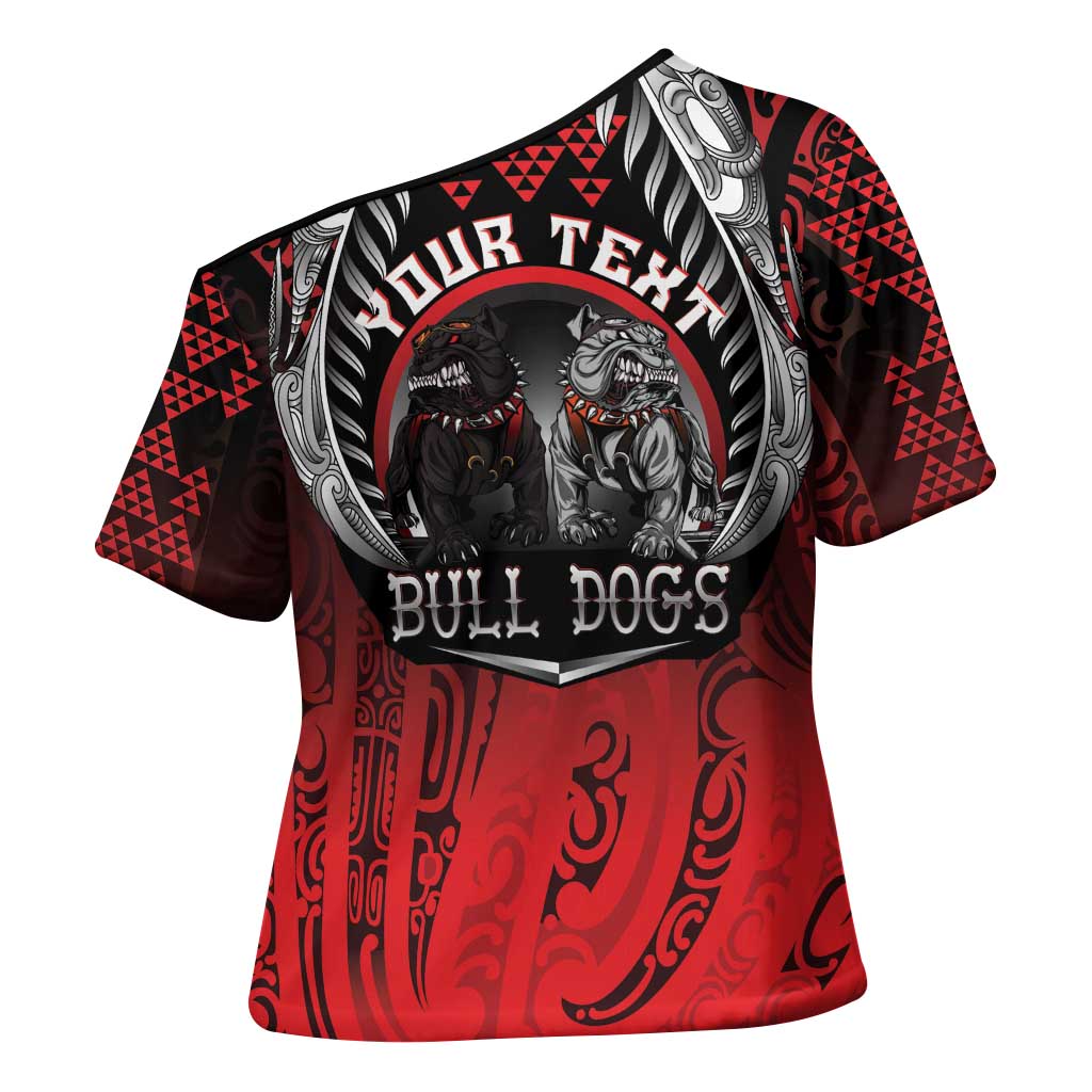 Aotearoa Bulldog Personalised Cross Shoulder Shirt Maori Kowhaiwhai Motif - Aussie Hoodie