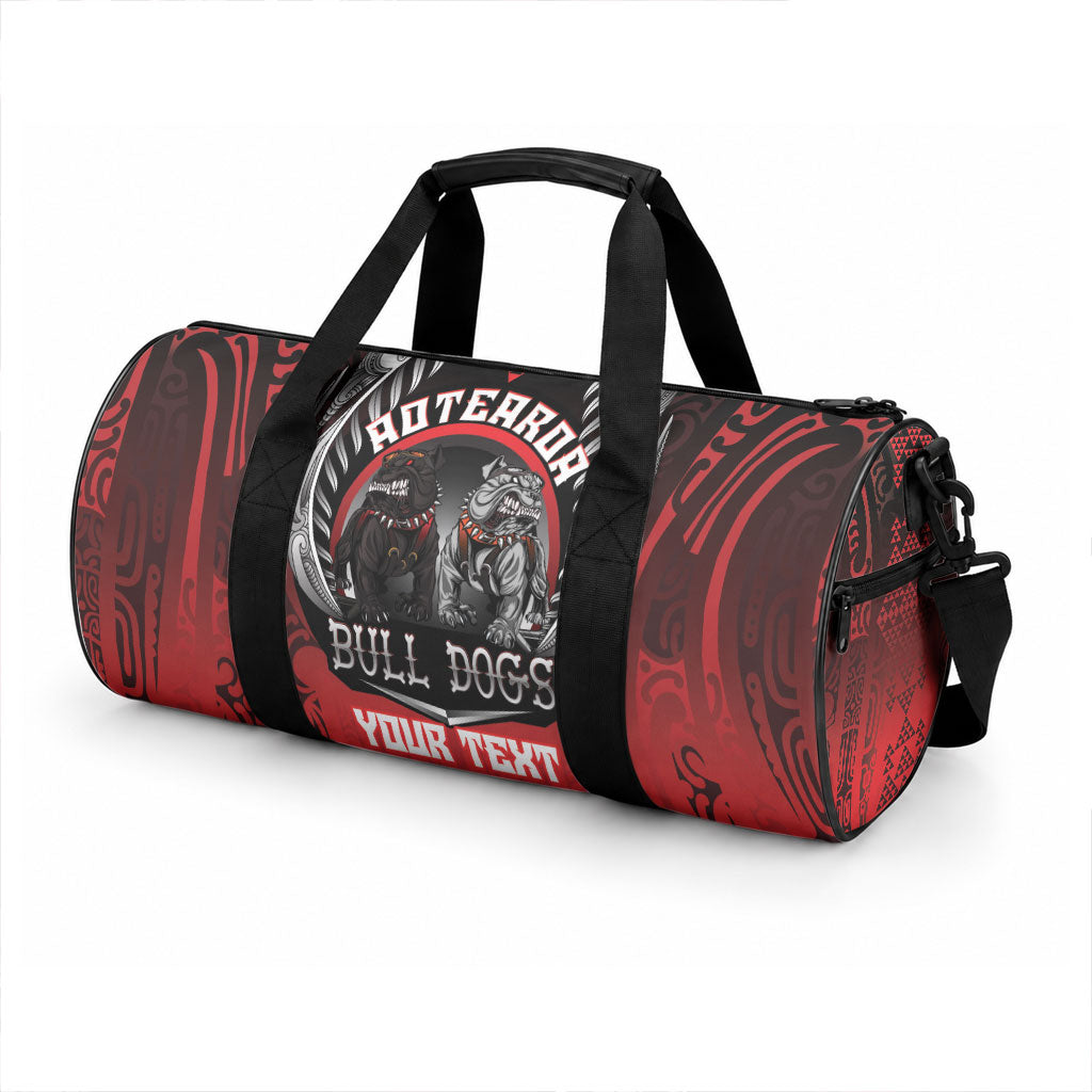Aotearoa Bulldog Personalised Duffle Bag Maori Kowhaiwhai Motif