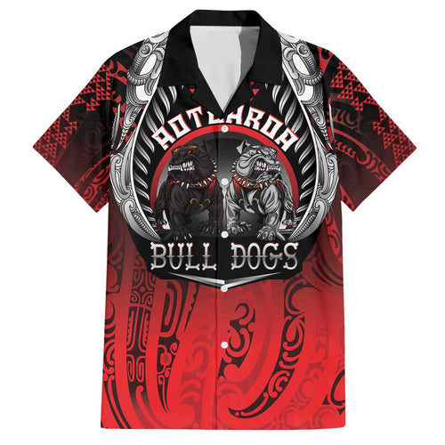Aotearoa Bulldog Personalised Family Matching Long Sleeve Bodycon Dress and Hawaiian Shirt Maori Kowhaiwhai Motif