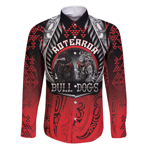 Aotearoa Bulldog Personalised Family Matching Mermaid Dress and Hawaiian Shirt Maori Kowhaiwhai Motif