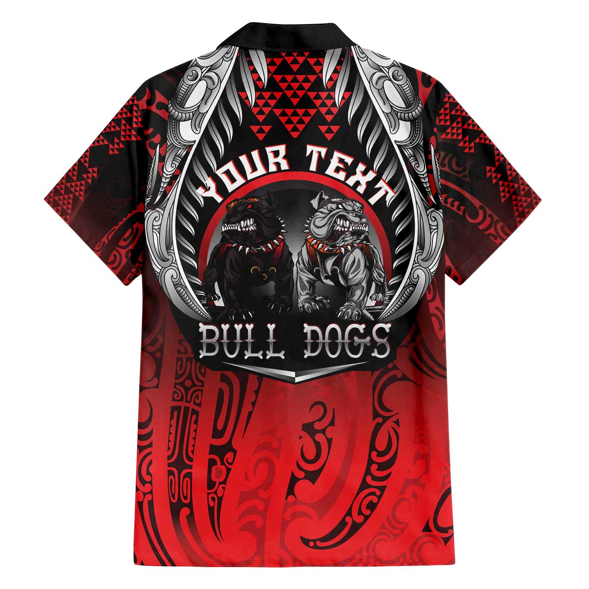 Aotearoa Bulldog Personalised Family Matching Off The Shoulder Long Sleeve Dress and Hawaiian Shirt Maori Kowhaiwhai Motif