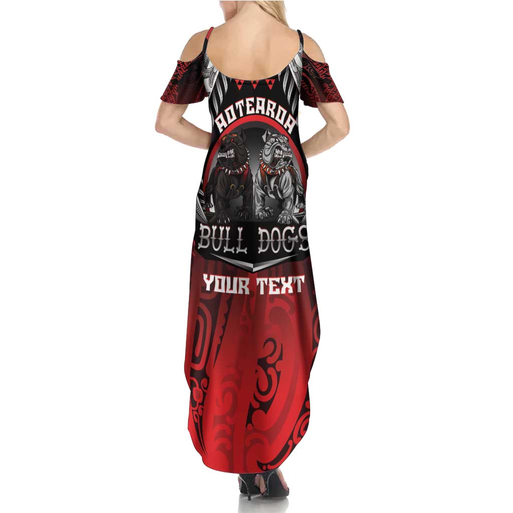 Aotearoa Bulldog Personalised Family Matching Summer Maxi Dress and Hawaiian Shirt Maori Kowhaiwhai Motif
