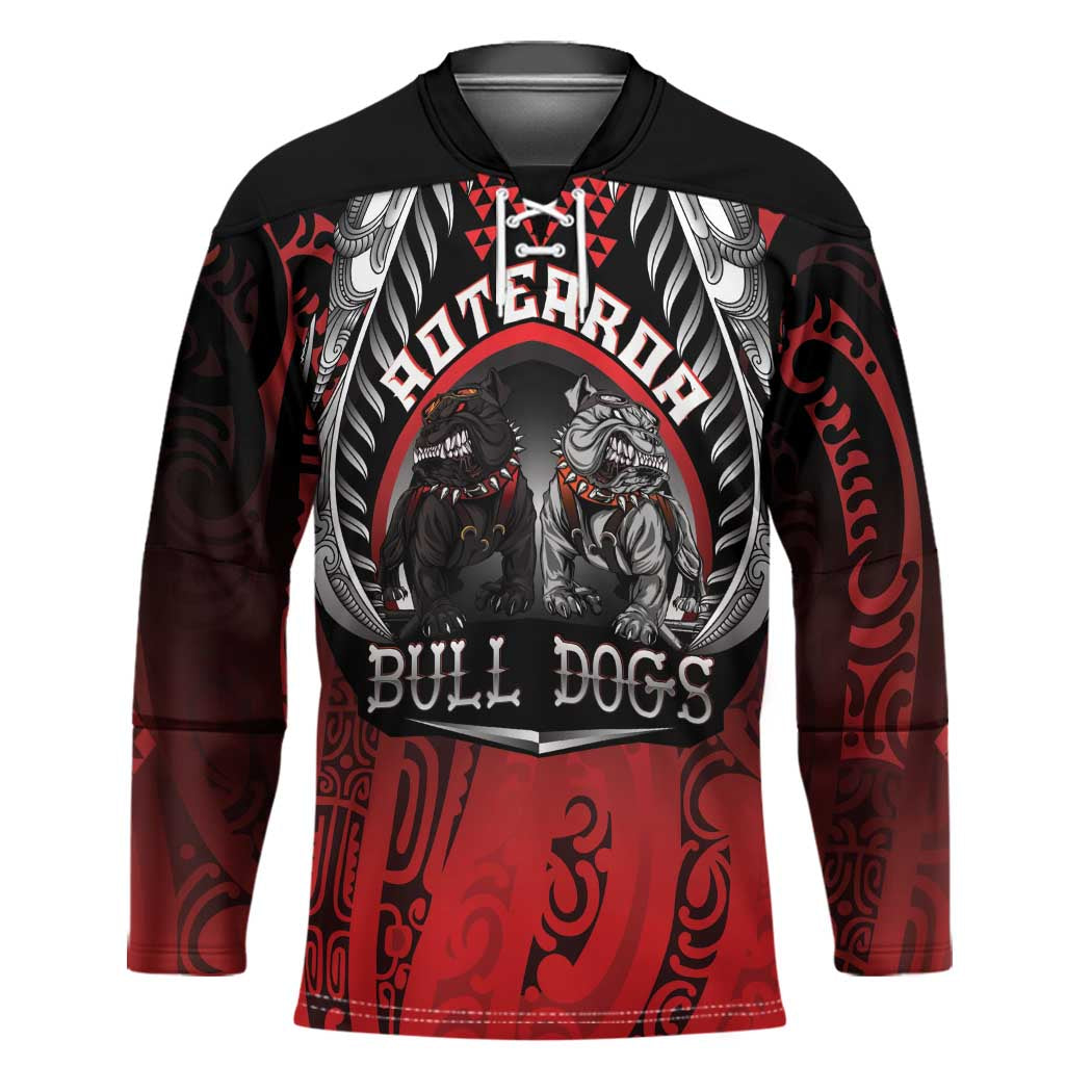 Aotearoa Bulldog Personalised Hockey Jersey Maori Kowhaiwhai Motif - Aussie Hoodie