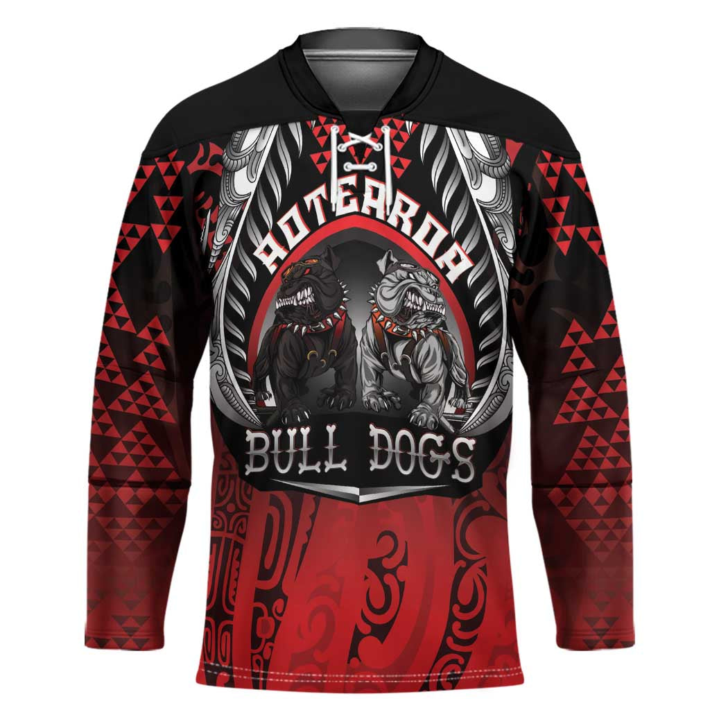 Aotearoa Bulldog Personalised Hockey Jersey Maori Kowhaiwhai Motif - Aussie Hoodie