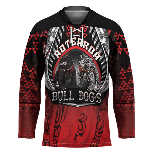 Aotearoa Bulldog Personalised Hockey Jersey Maori Kowhaiwhai Motif - Aussie Hoodie