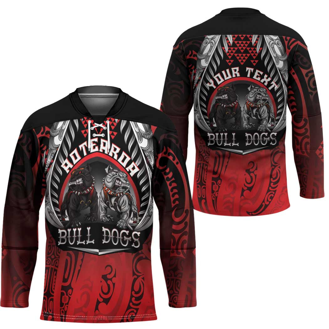 Aotearoa Bulldog Personalised Hockey Jersey Maori Kowhaiwhai Motif - Aussie Hoodie