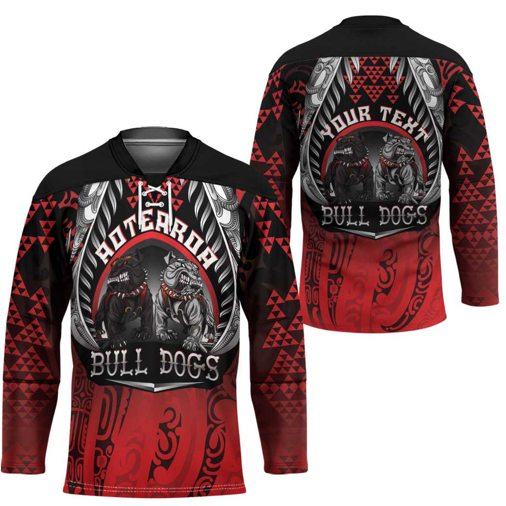 Aotearoa Bulldog Personalised Hockey Jersey Maori Kowhaiwhai Motif - Aussie Hoodie