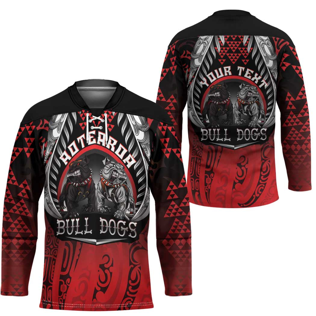 Aotearoa Bulldog Personalised Hockey Jersey Maori Kowhaiwhai Motif - Aussie Hoodie