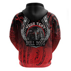 Aotearoa Bulldog Personalised Hoodie Maori Kowhaiwhai Motif