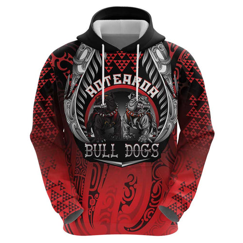 Aotearoa Bulldog Personalised Hoodie Maori Kowhaiwhai Motif