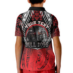 Aotearoa Bulldog Personalised Kid Polo Shirt Maori Kowhaiwhai Motif