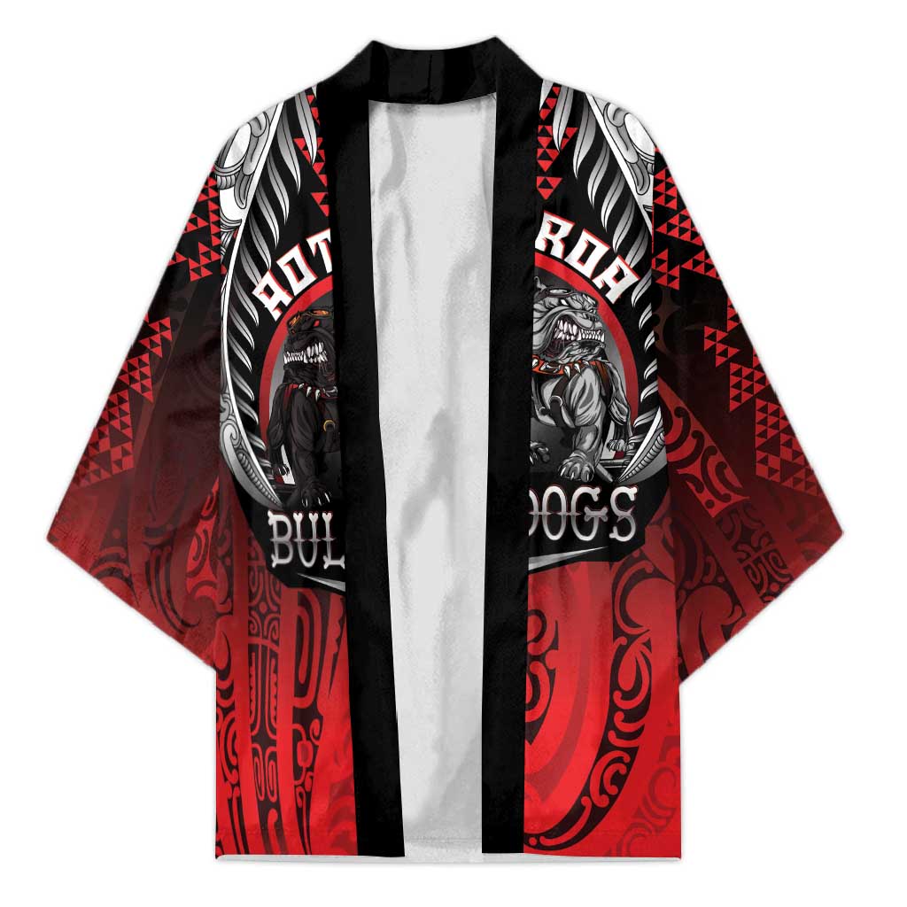 Aotearoa Bulldog Personalised Kimono Maori Kowhaiwhai Motif - Aussie Hoodie