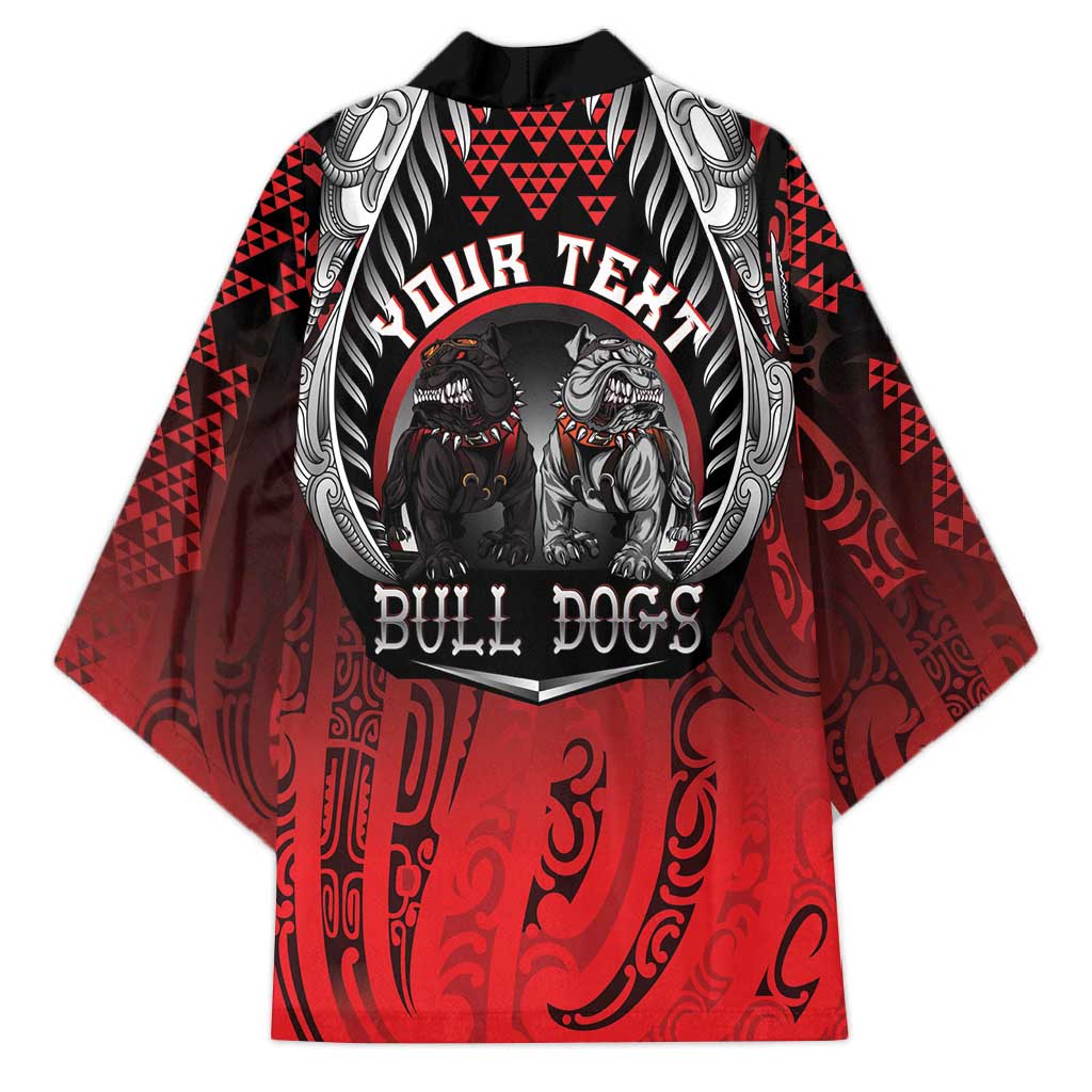 Aotearoa Bulldog Personalised Kimono Maori Kowhaiwhai Motif - Aussie Hoodie