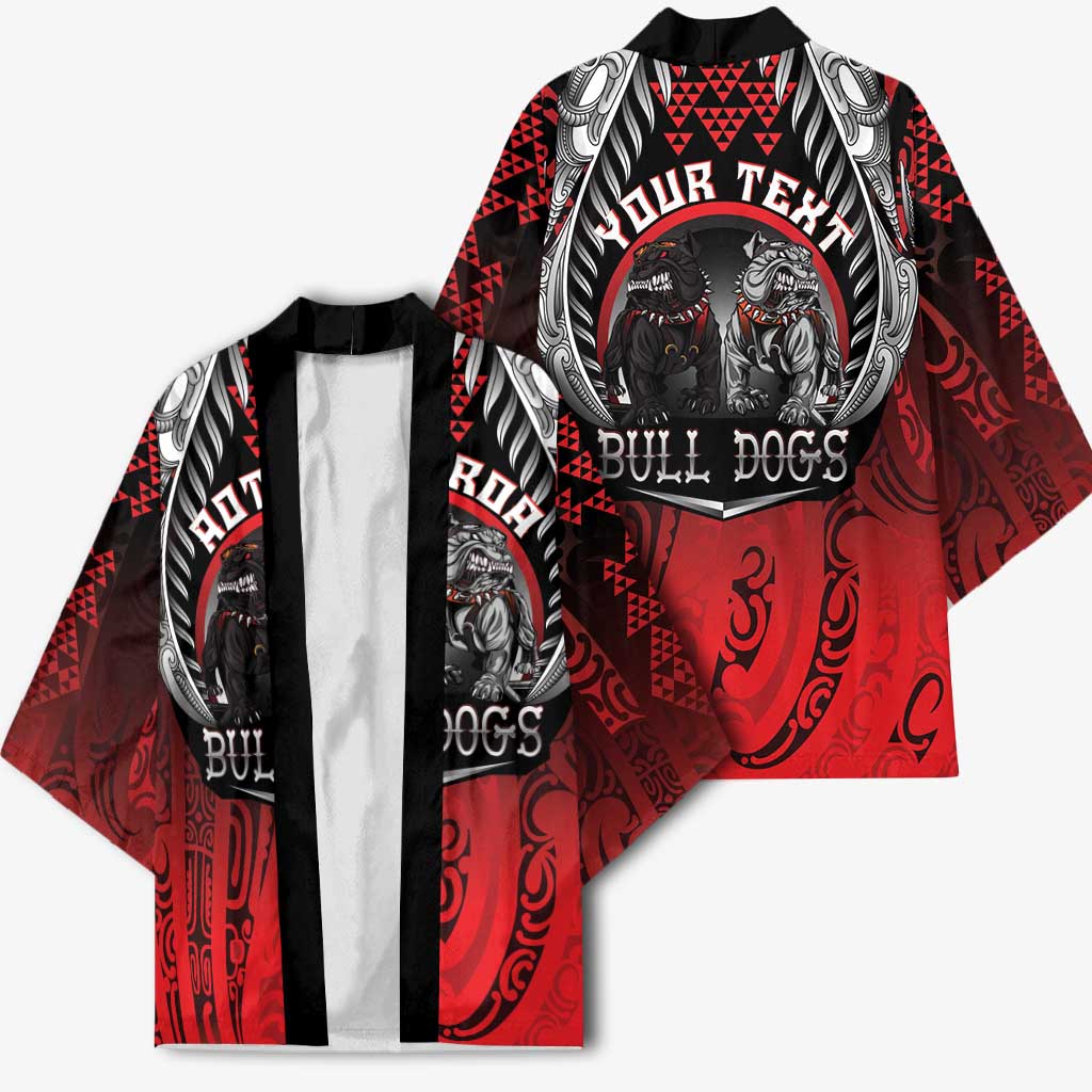 Aotearoa Bulldog Personalised Kimono Maori Kowhaiwhai Motif - Aussie Hoodie