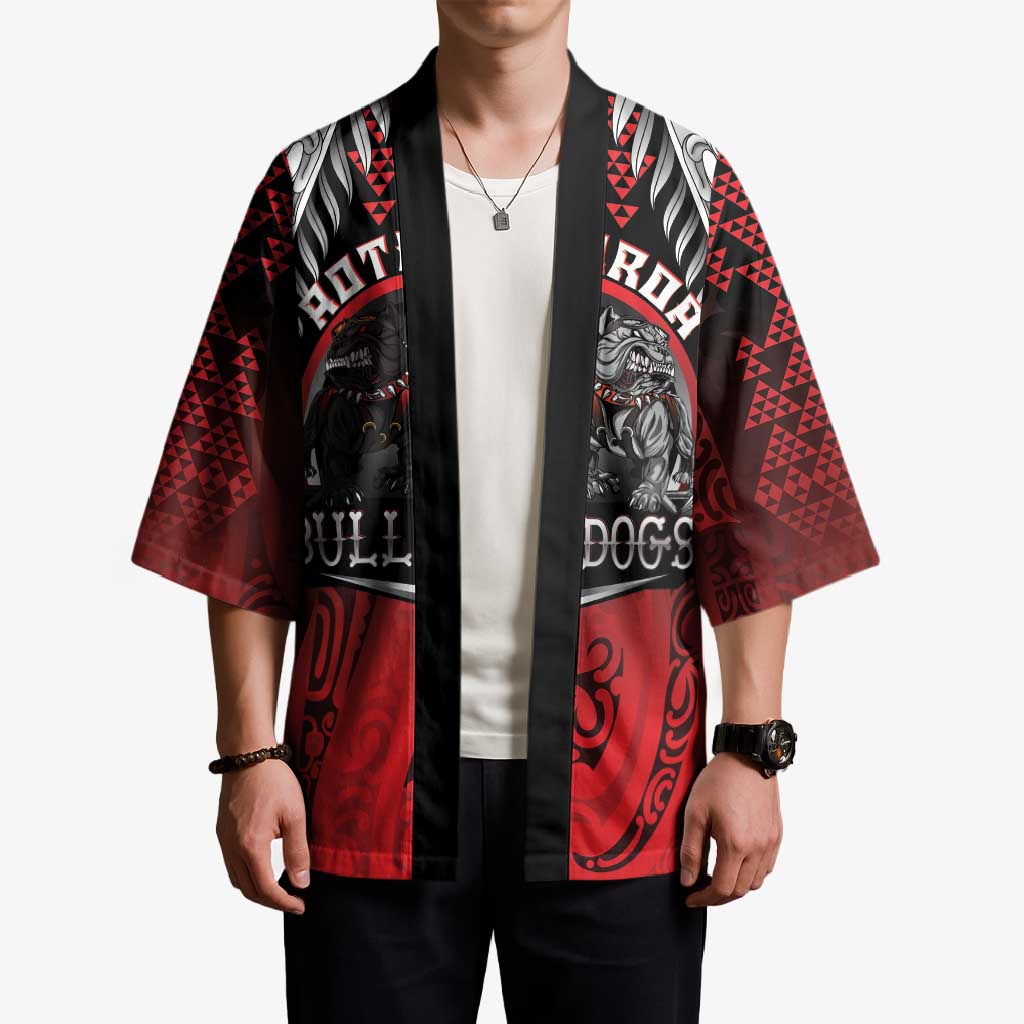 Aotearoa Bulldog Personalised Kimono Maori Kowhaiwhai Motif - Aussie Hoodie