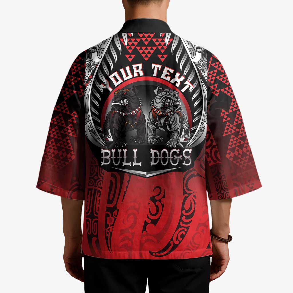 Aotearoa Bulldog Personalised Kimono Maori Kowhaiwhai Motif - Aussie Hoodie