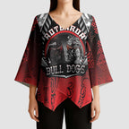 Aotearoa Bulldog Personalised Kimono Sleeve Blouse Maori Kowhaiwhai Motif - Aussie Hoodie