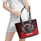 Aotearoa Bulldog Personalised Leather Tote Bag Maori Kowhaiwhai Motif