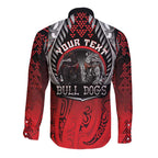 Aotearoa Bulldog Personalised Long Sleeve Button Shirt Maori Kowhaiwhai Motif