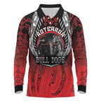 Aotearoa Bulldog Personalised Long Sleeve Polo Shirt Maori Kowhaiwhai Motif