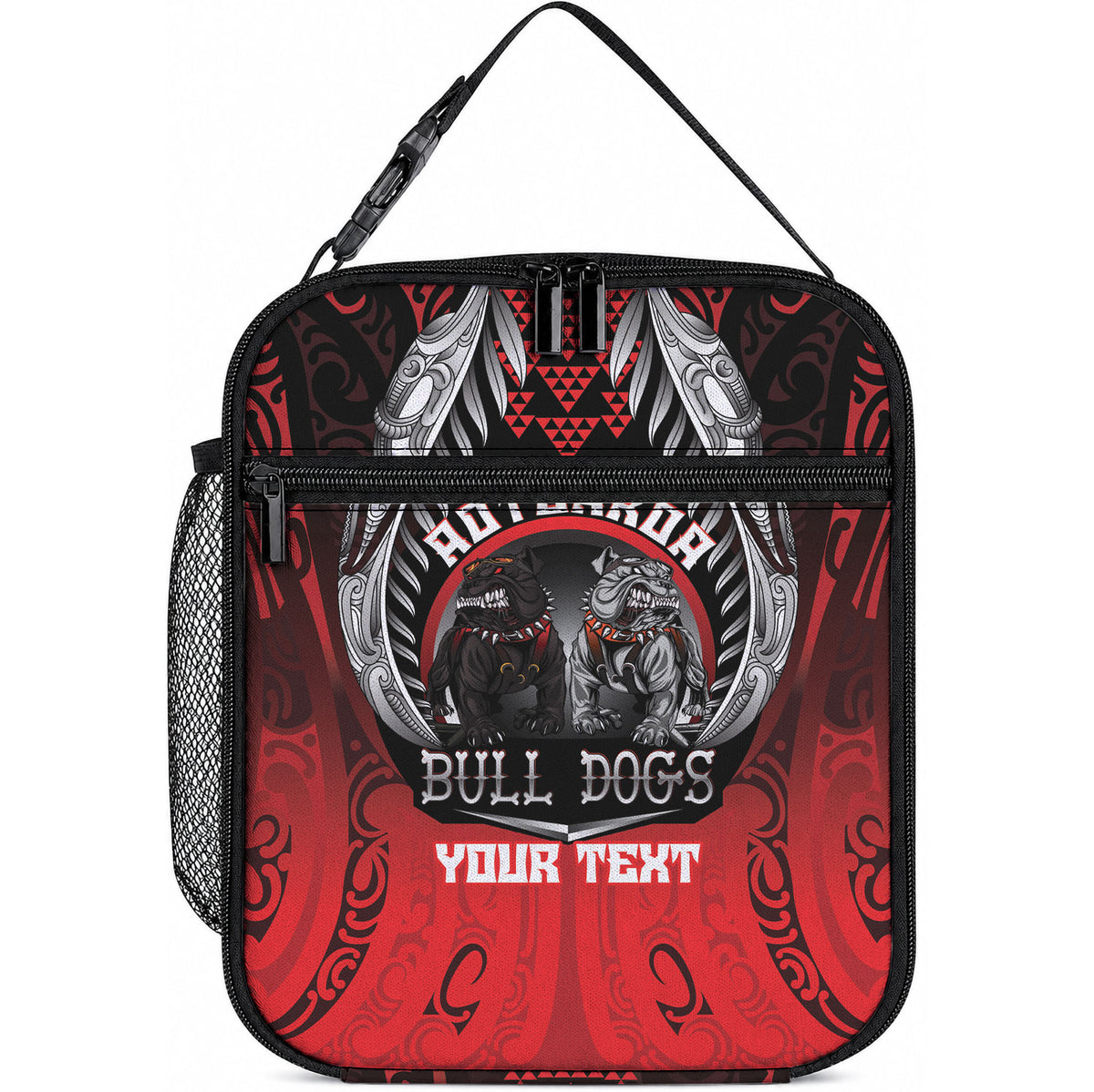 Aotearoa Bulldog Personalised Lunch Bag Maori Kowhaiwhai Motif