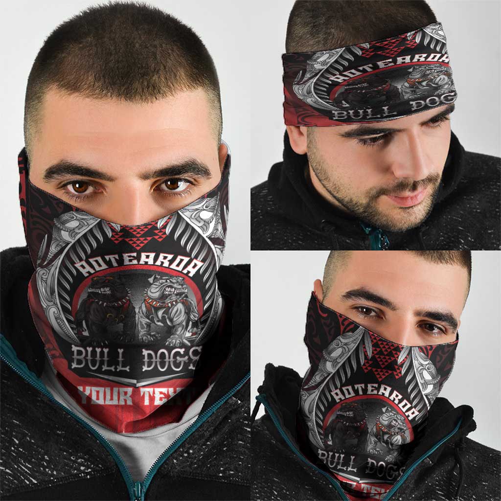 Aotearoa Bulldog Personalised Neck Gaiter Maori Kowhaiwhai Motif - Aussie Hoodie
