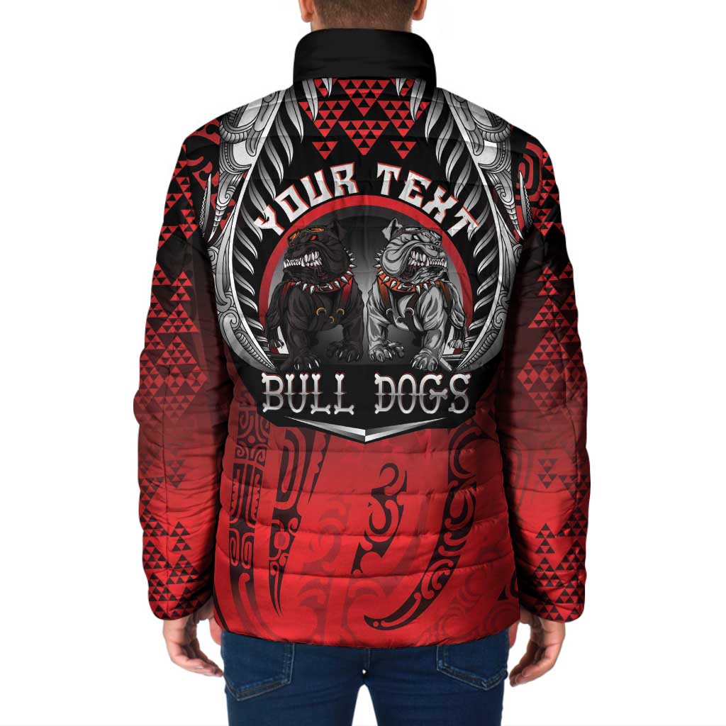 Aotearoa Bulldog Personalised Padded Jacket Maori Kowhaiwhai Motif - Aussie Hoodie