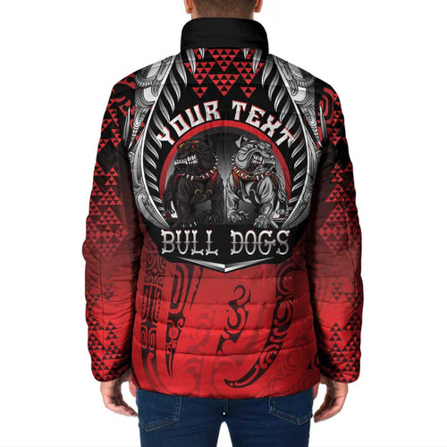 Aotearoa Bulldog Personalised Padded Jacket Maori Kowhaiwhai Motif - Aussie Hoodie