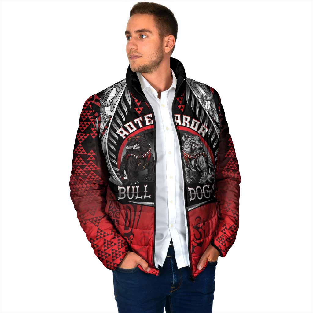Aotearoa Bulldog Personalised Padded Jacket Maori Kowhaiwhai Motif - Aussie Hoodie