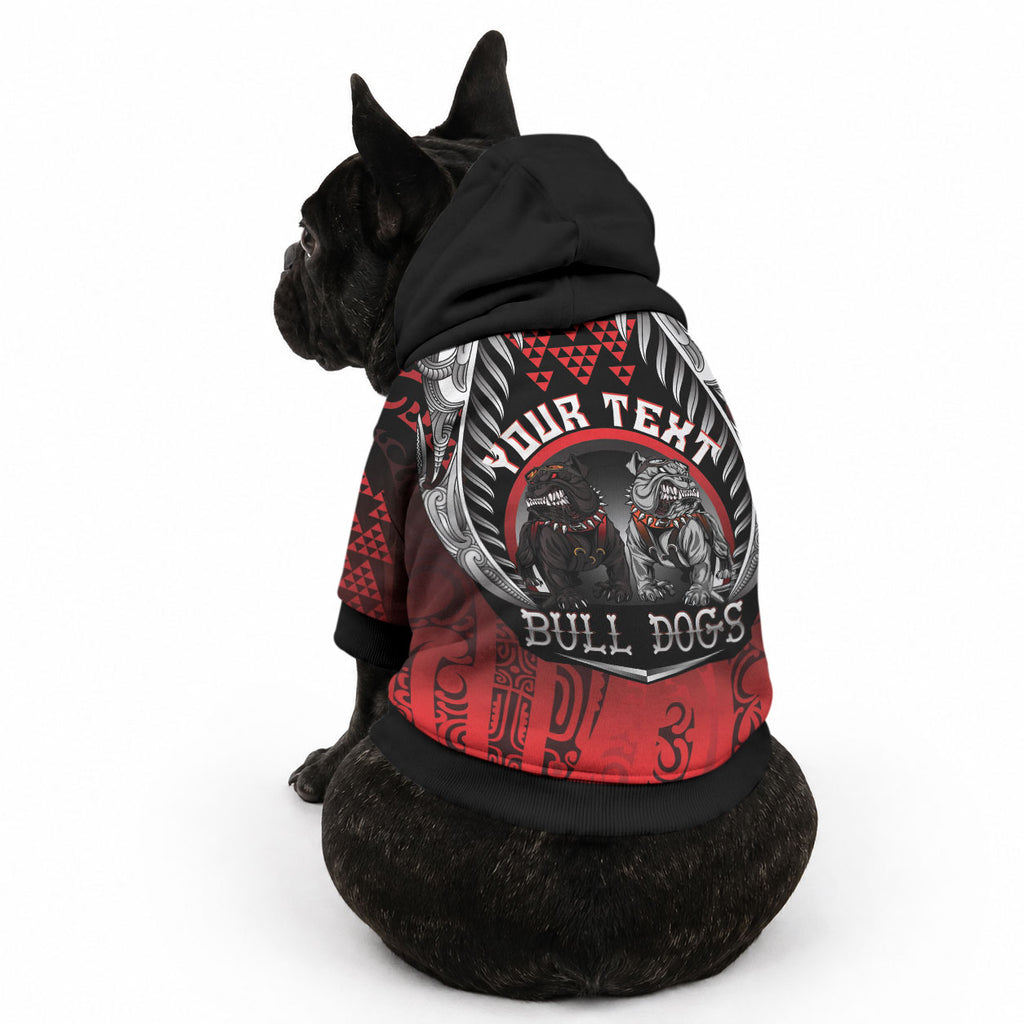 Aotearoa Bulldog Personalised Pet Hoodie Maori Kowhaiwhai Motif