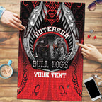 Aotearoa Bulldog Personalised Puzzle Maori Kowhaiwhai Motif - Aussie Hoodie
