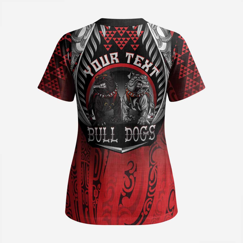 Aotearoa Bulldog Personalised Scrub Top Maori Kowhaiwhai Motif - Aussie Hoodie