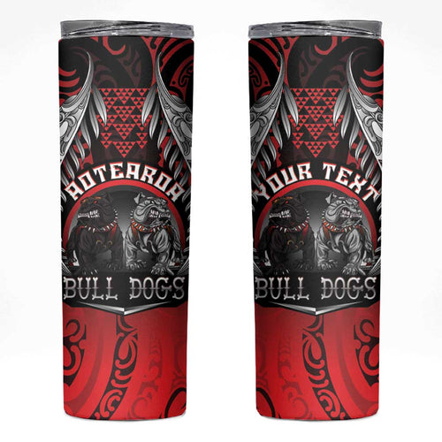 Aotearoa Bulldog Personalised Skinny Tumbler Maori Kowhaiwhai Motif