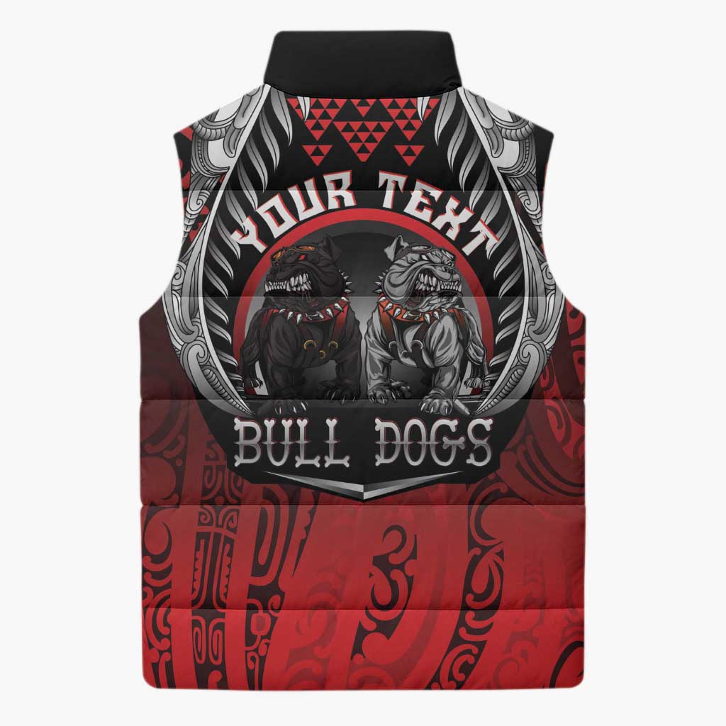 Aotearoa Bulldog Personalised Sleeveless Puffer Jacket Maori Kowhaiwhai Motif - Aussie Hoodie