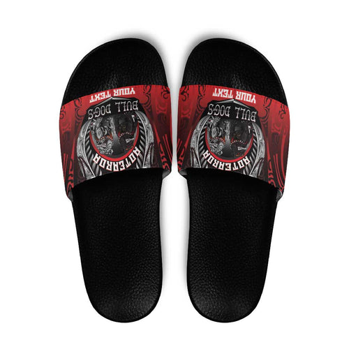 Aotearoa Bulldog Personalised Slide Sandals Maori Kowhaiwhai Motif - Aussie Hoodie