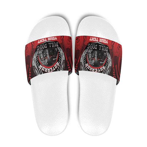 Aotearoa Bulldog Personalised Slide Sandals Maori Kowhaiwhai Motif - Aussie Hoodie