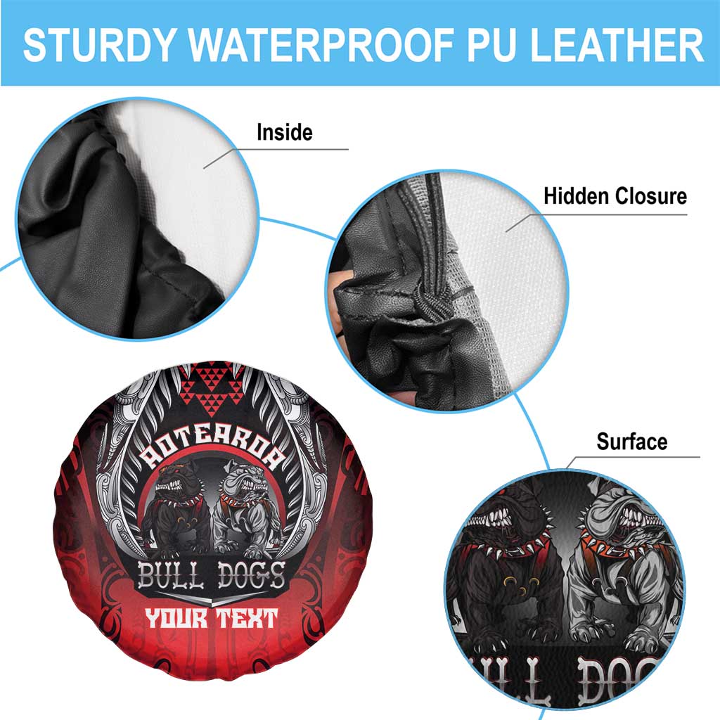 Aotearoa Bulldog Personalised Spare Tire Cover Maori Kowhaiwhai Motif